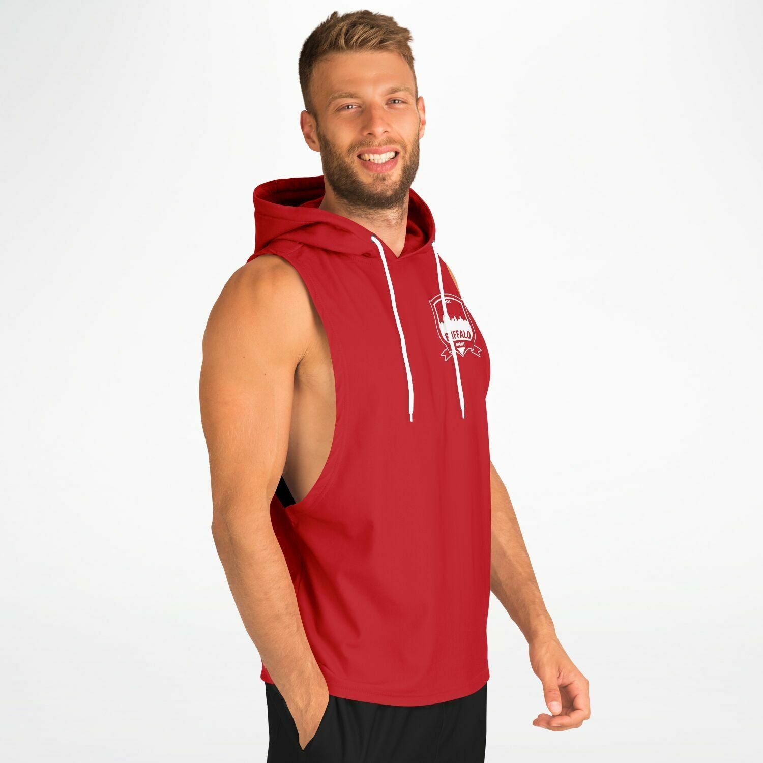 Buffalo Night Red Athletic Drop Armhole Hoodie