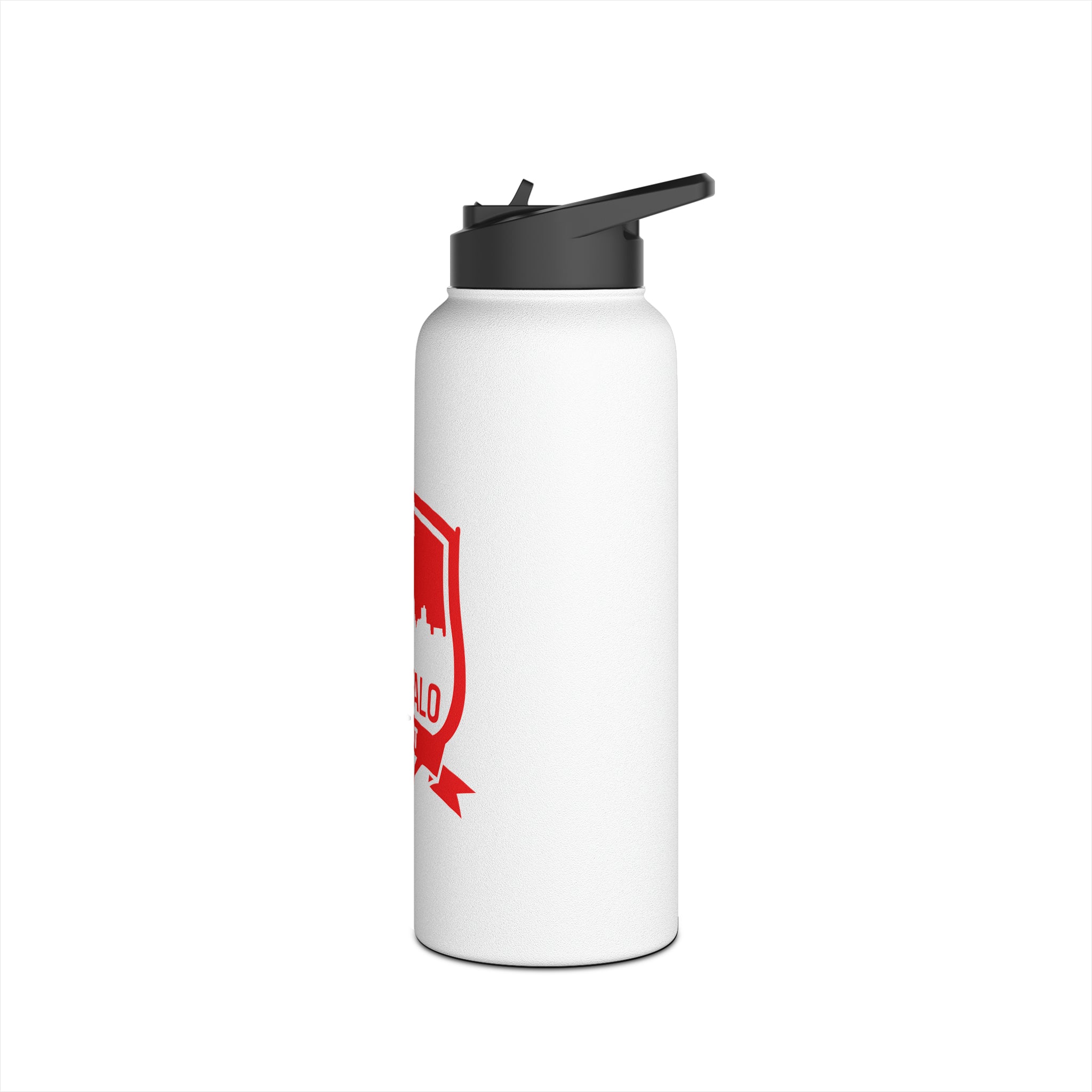 Buffalo Night White Stainless Steel Water Bottle, Standard Lid