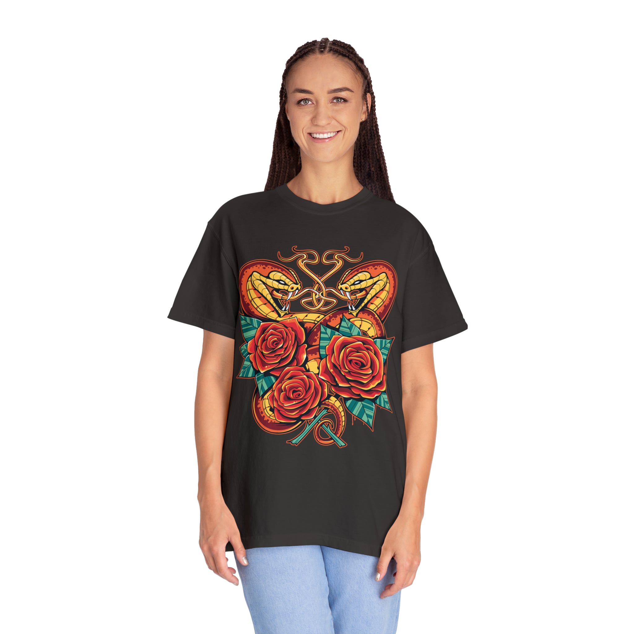 Unisex Vipers and Roses Heavy Weight T-shirt