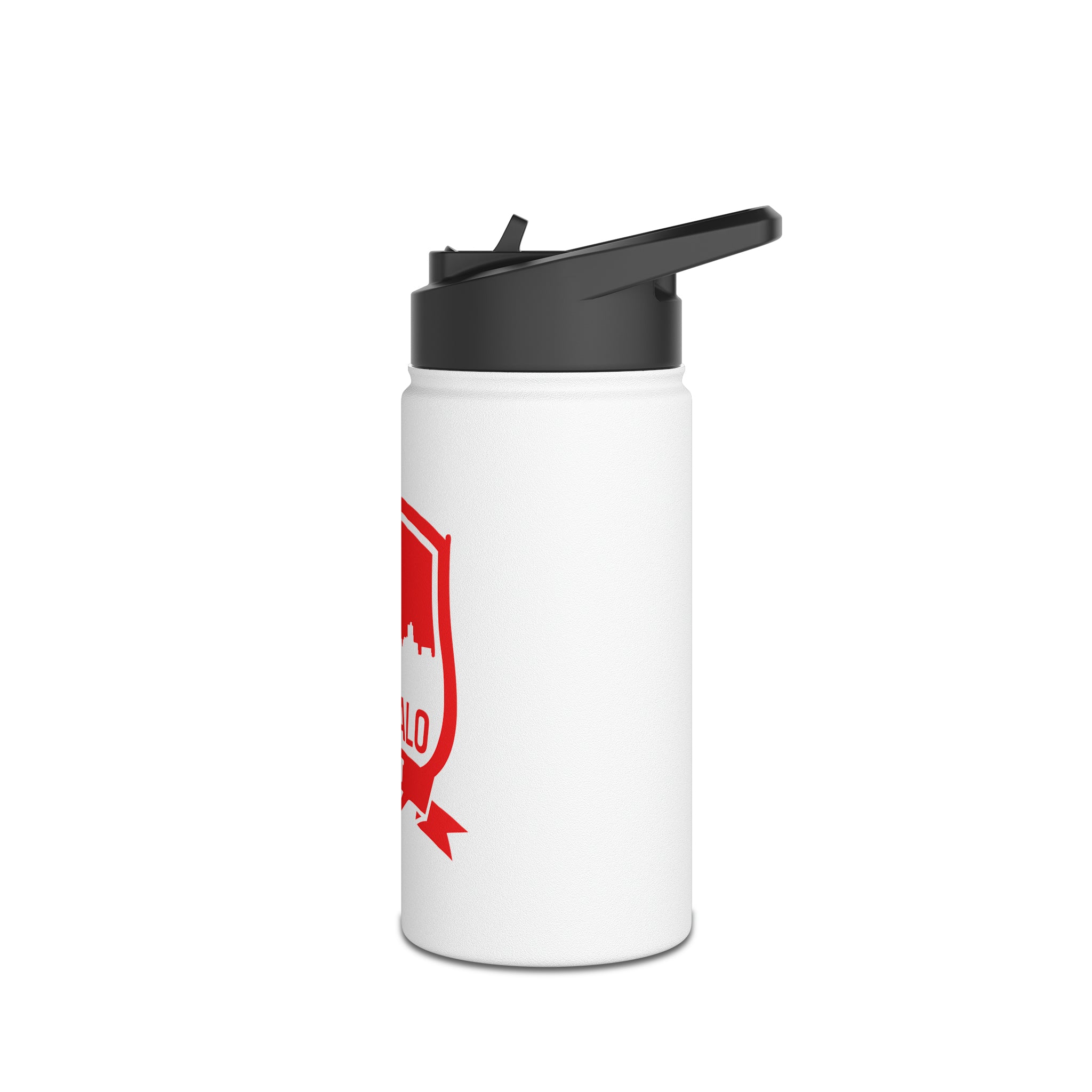 Buffalo Night White Stainless Steel Water Bottle, Standard Lid