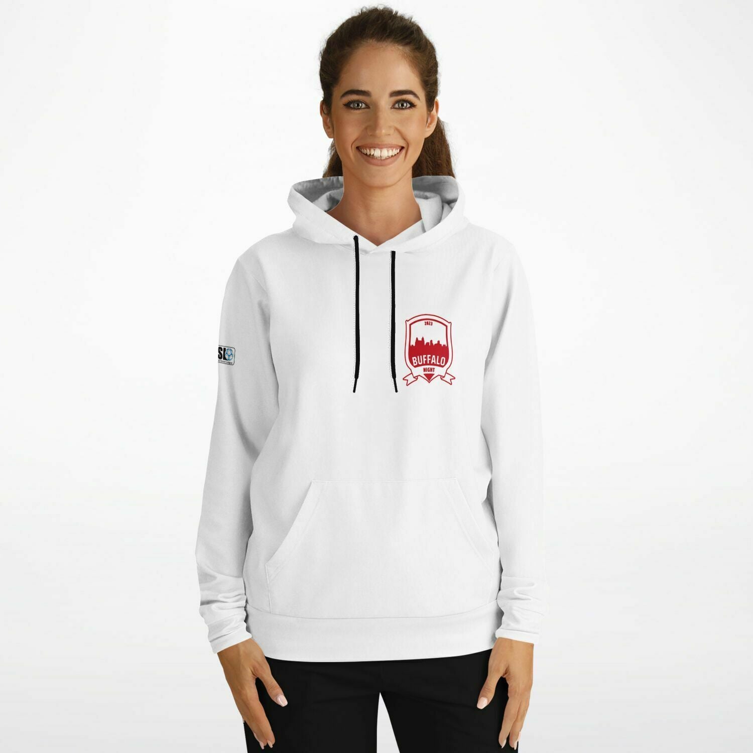 Buffalo Night White Athletic Hoodie