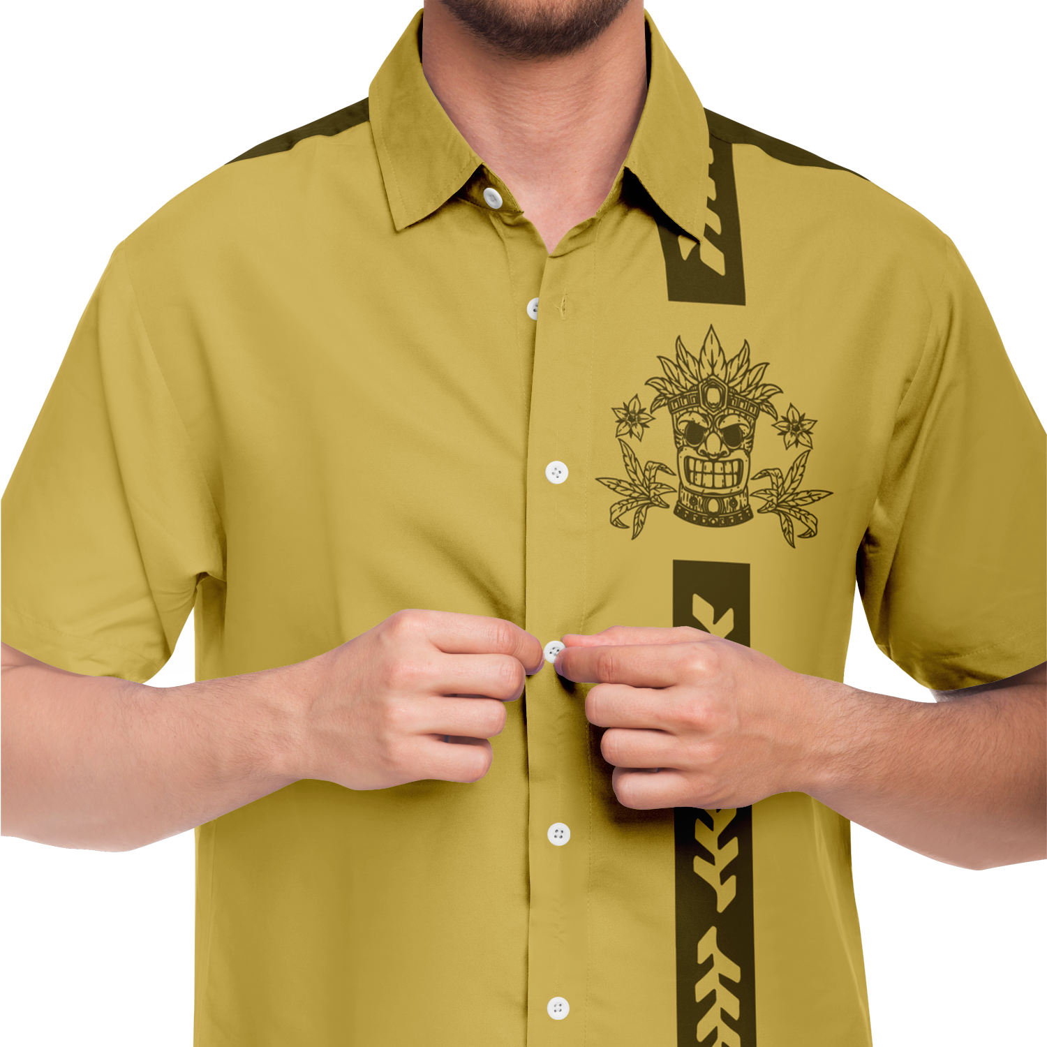 Tiki with Mustard Please Retro Bowling Shirt