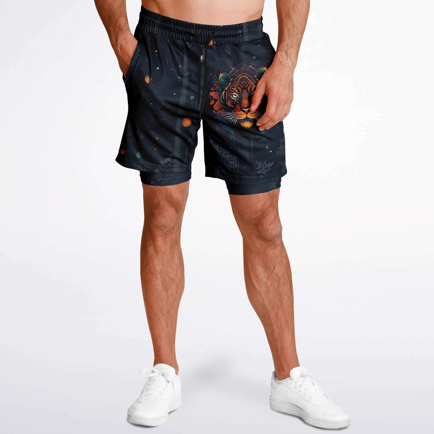 Tigrine Trance Men's 2-in-1 Shorts - Redwolf Jersey Works