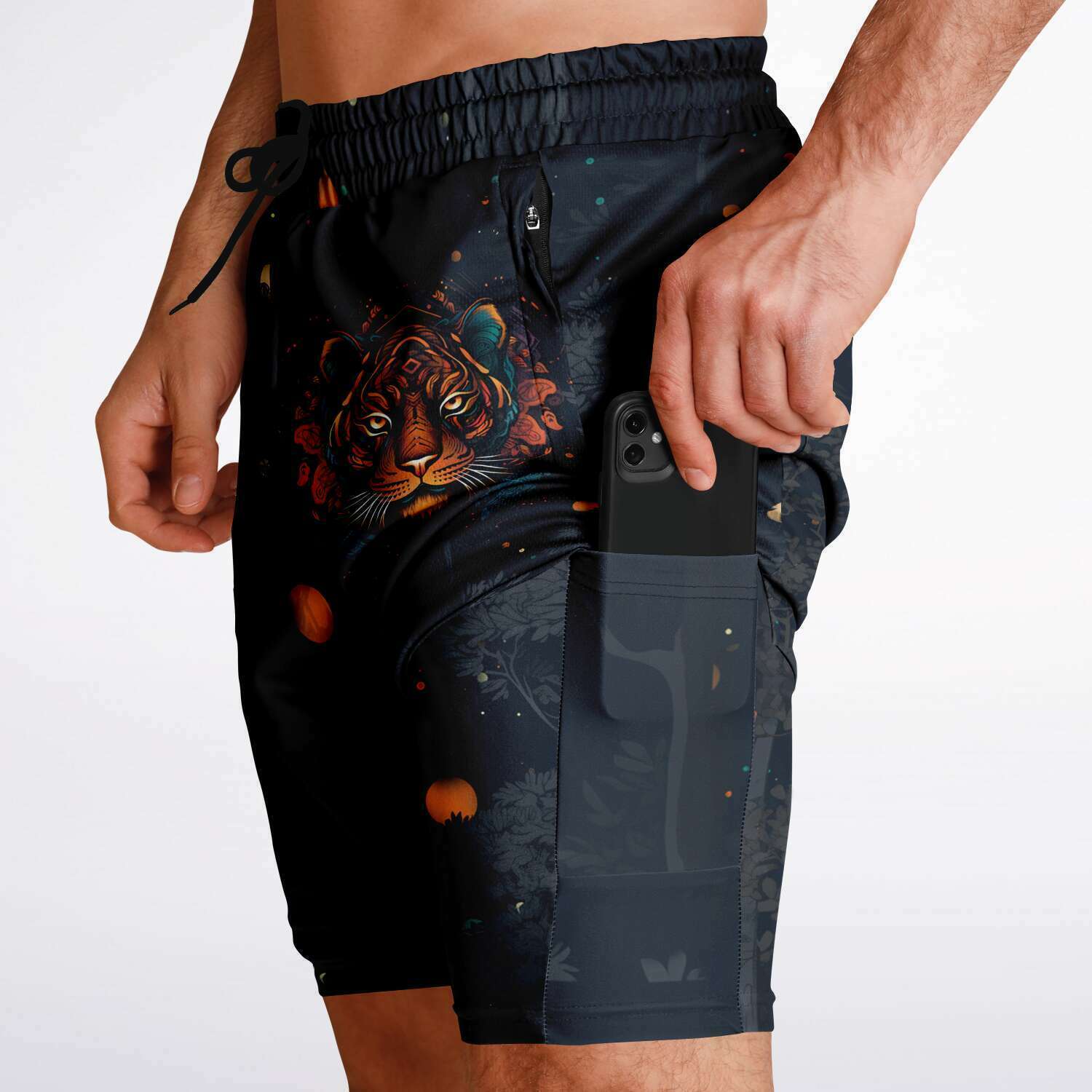 Tigrine Trance Men's 2-in-1 Shorts - Redwolf Jersey Works