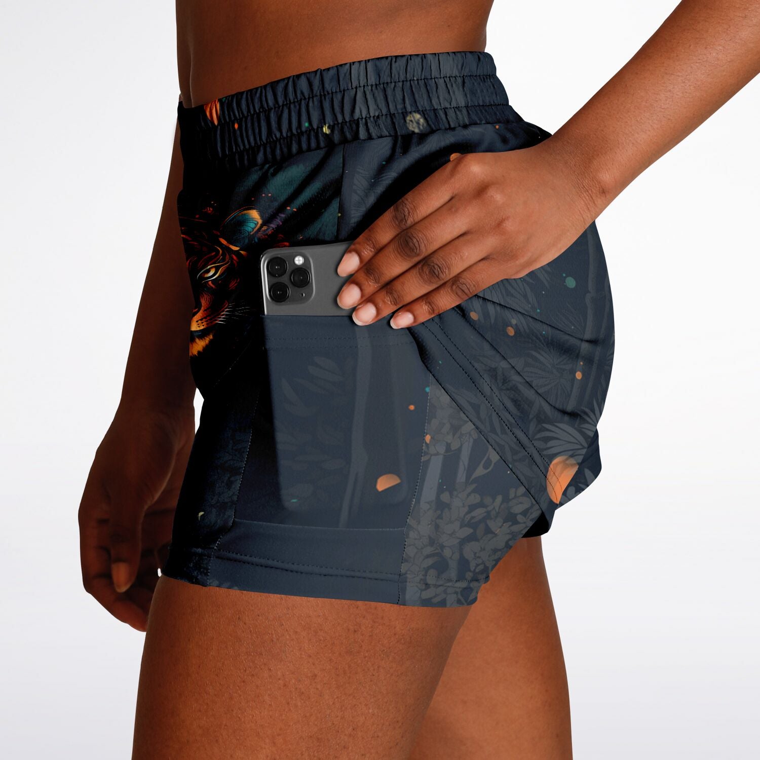 Tigrine Trance Women's 2-in-1 Shorts - Redwolf Jersey Works