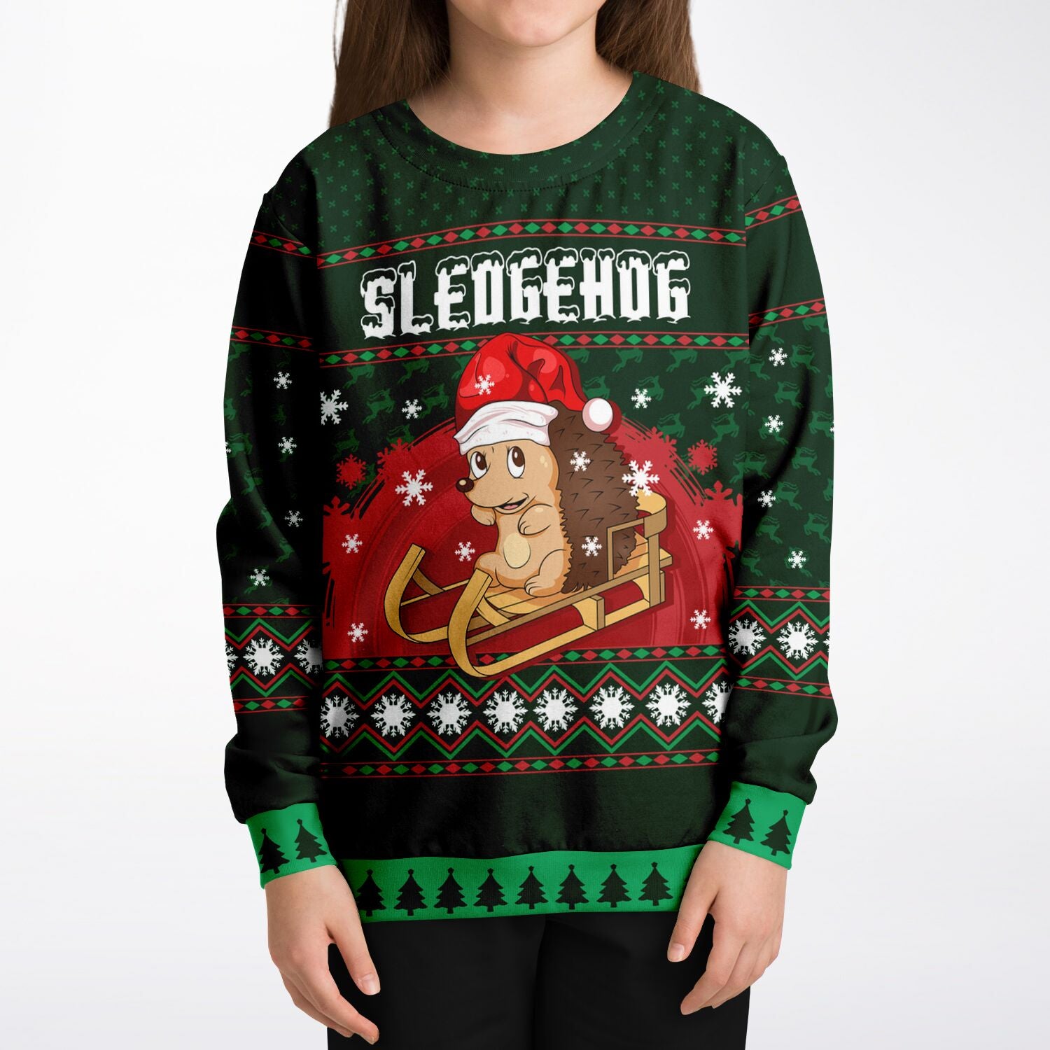 Sledgehog Kid's Ugly Christmas Sweatshirt