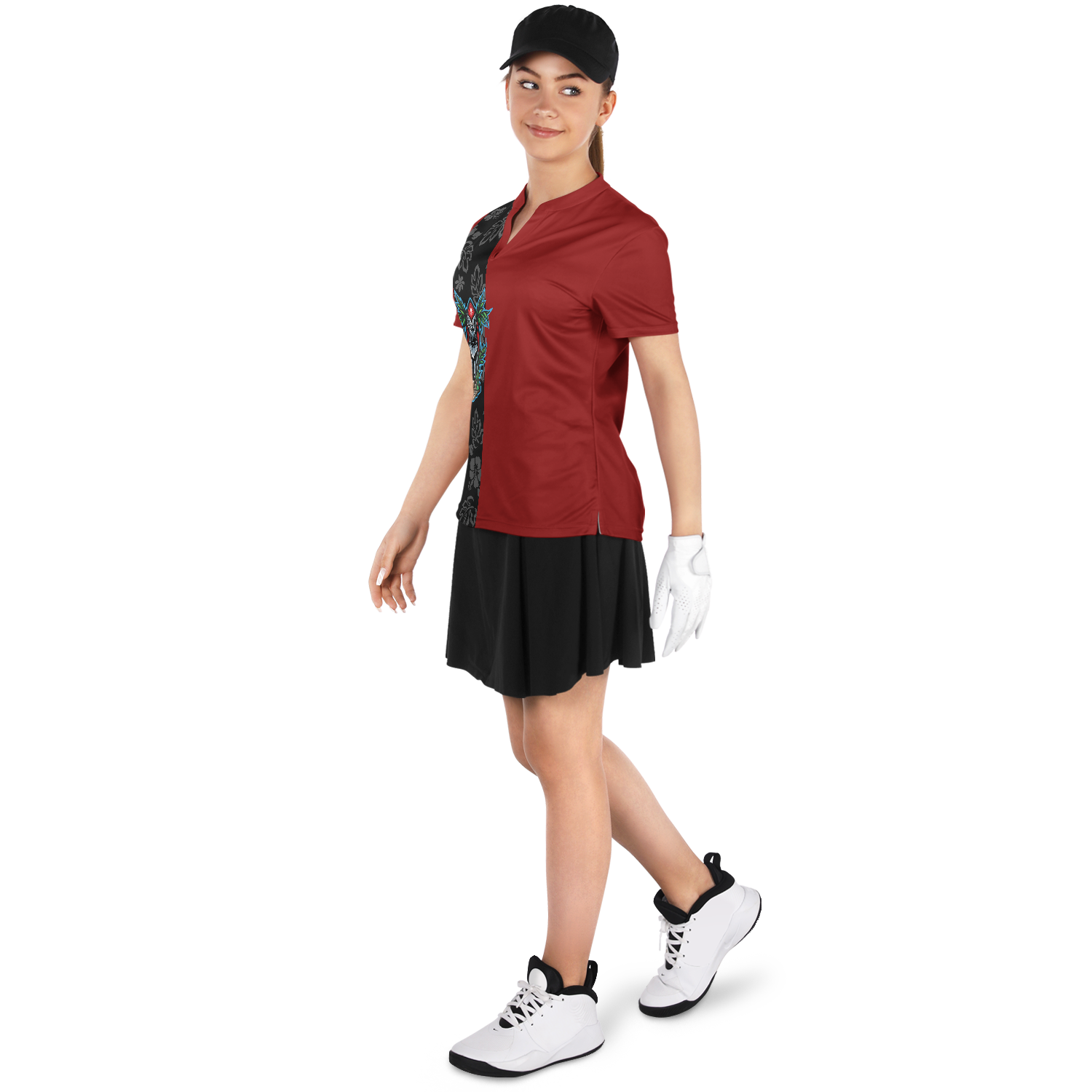 Tiki Wolf Bladed Collar Polo Shirt