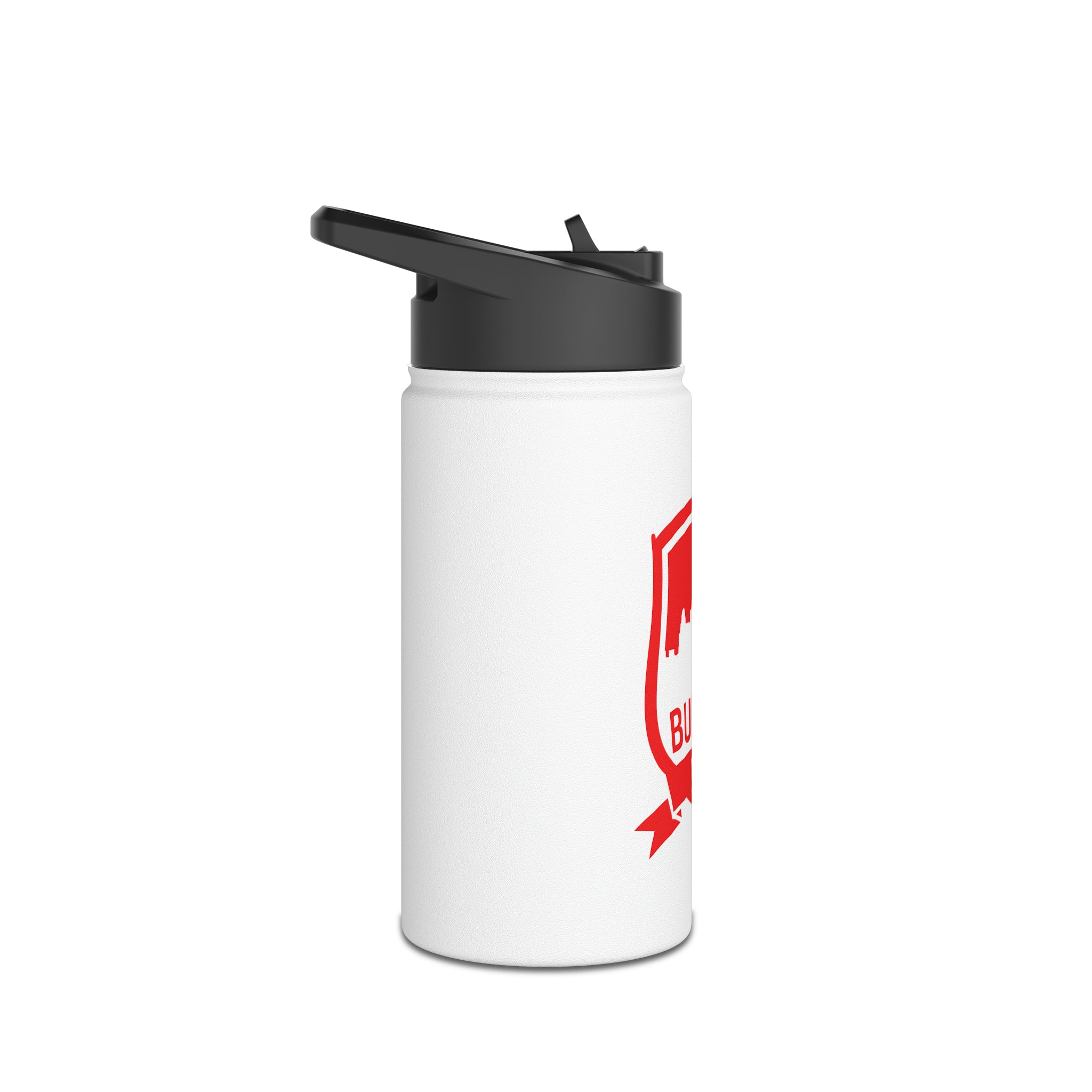 Buffalo Night White Stainless Steel Water Bottle, Standard Lid