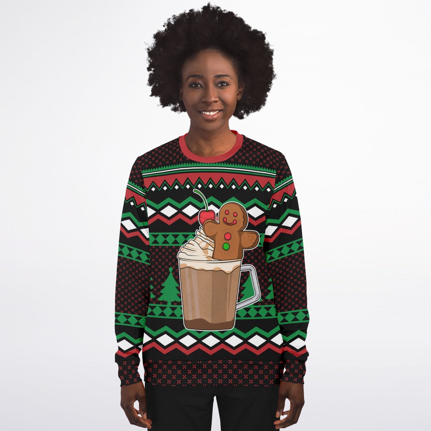Gingerbread in a Cup Ugly Christmas Sweatshirt