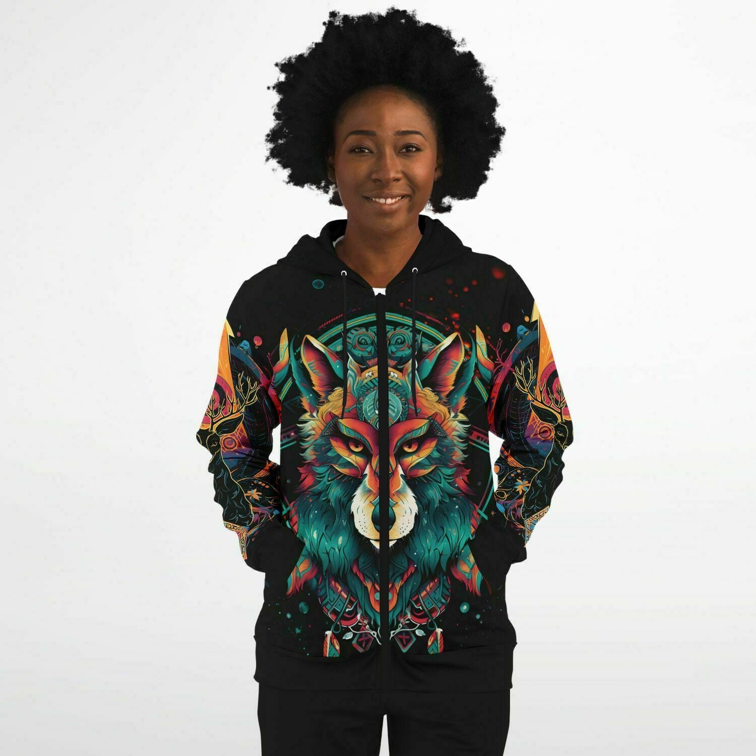 Lupine Dreams Athletic Zip Hoodie - Redwolf Jersey Works