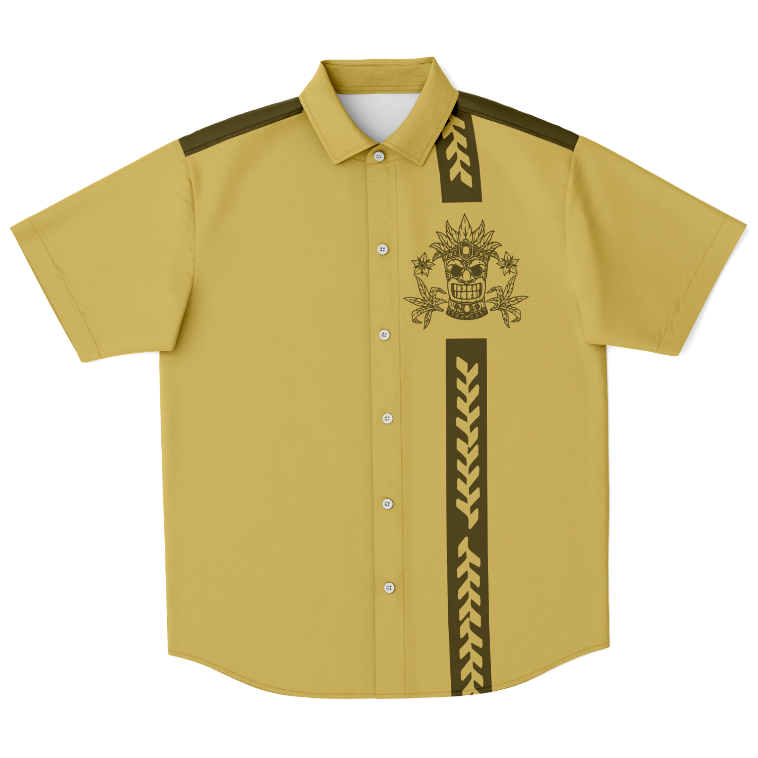 Tiki with Mustard Please Retro Bowling Shirt