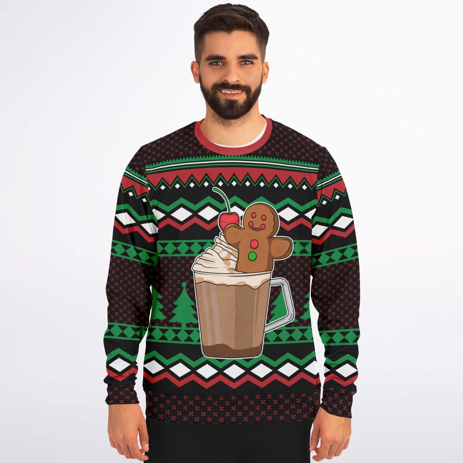 Gingerbread in a Cup Ugly Christmas Sweatshirt