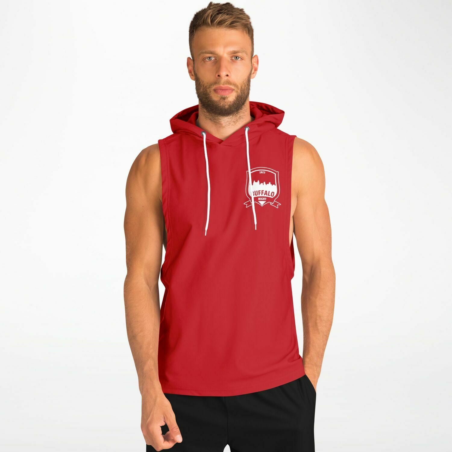 Buffalo Night Red Athletic Drop Armhole Hoodie