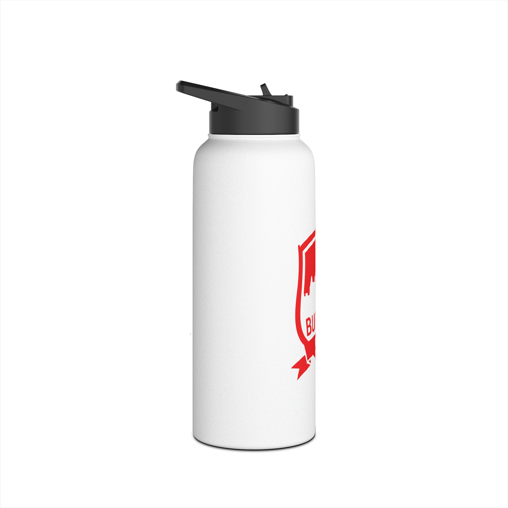 Buffalo Night White Stainless Steel Water Bottle, Standard Lid