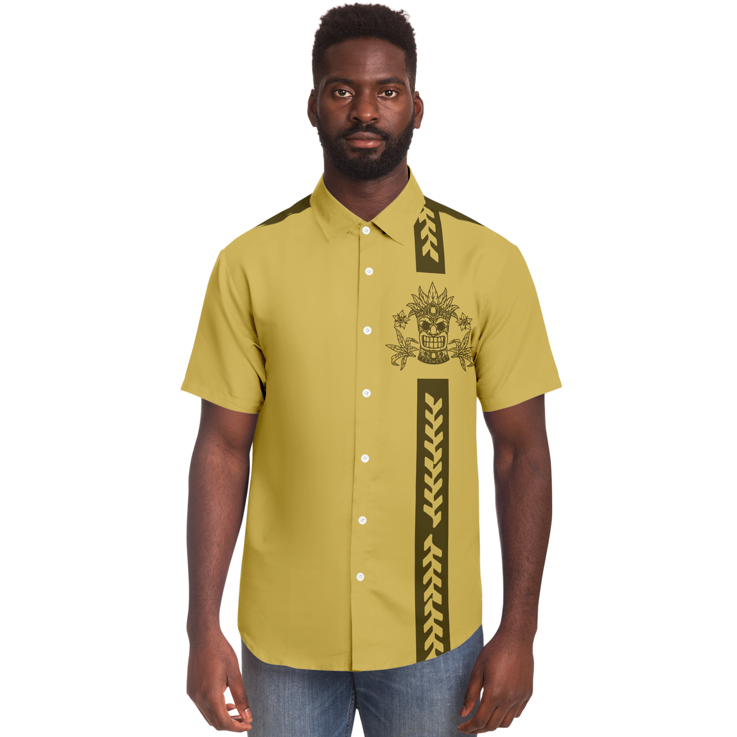 Tiki with Mustard Please Retro Bowling Shirt