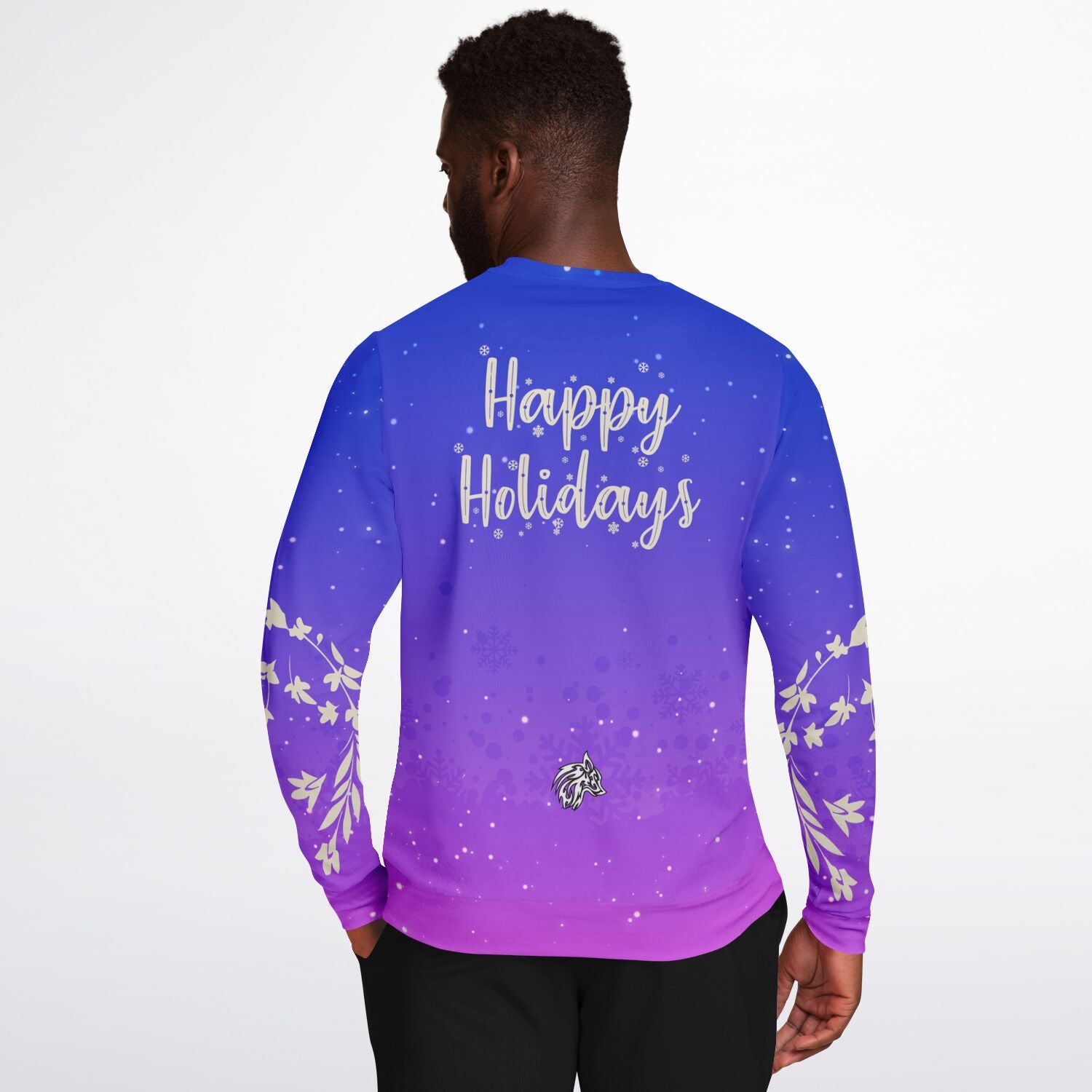 Purple Christmas Sweater with Horse - Message on Back
