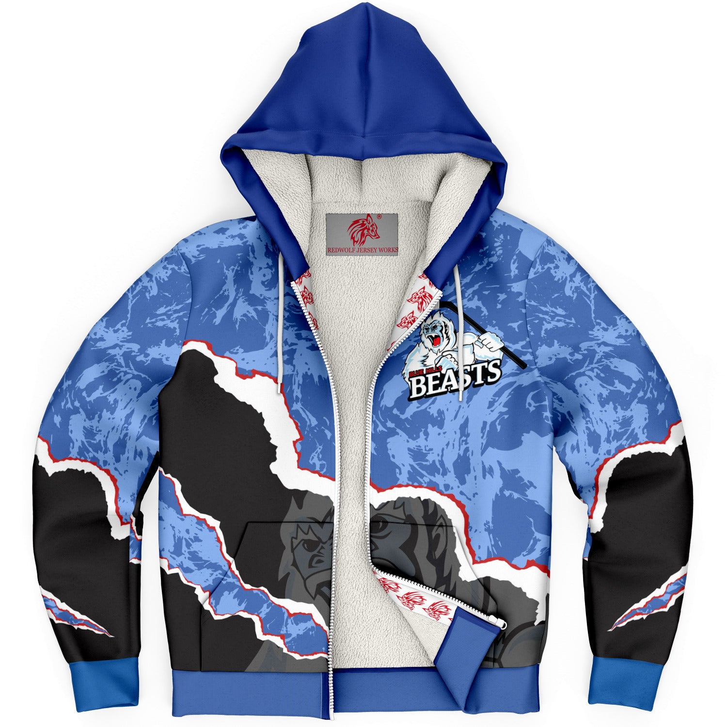 Blue Hills Beasts Microfleece Ziphoodie