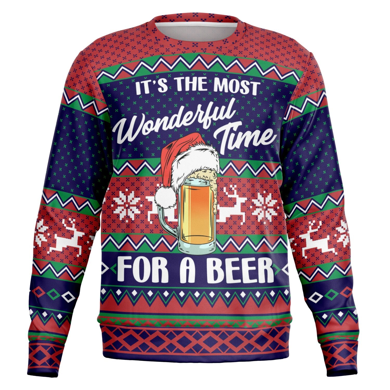Wonderful Time for a Beer Ugly Chirstmas Sweatshirt