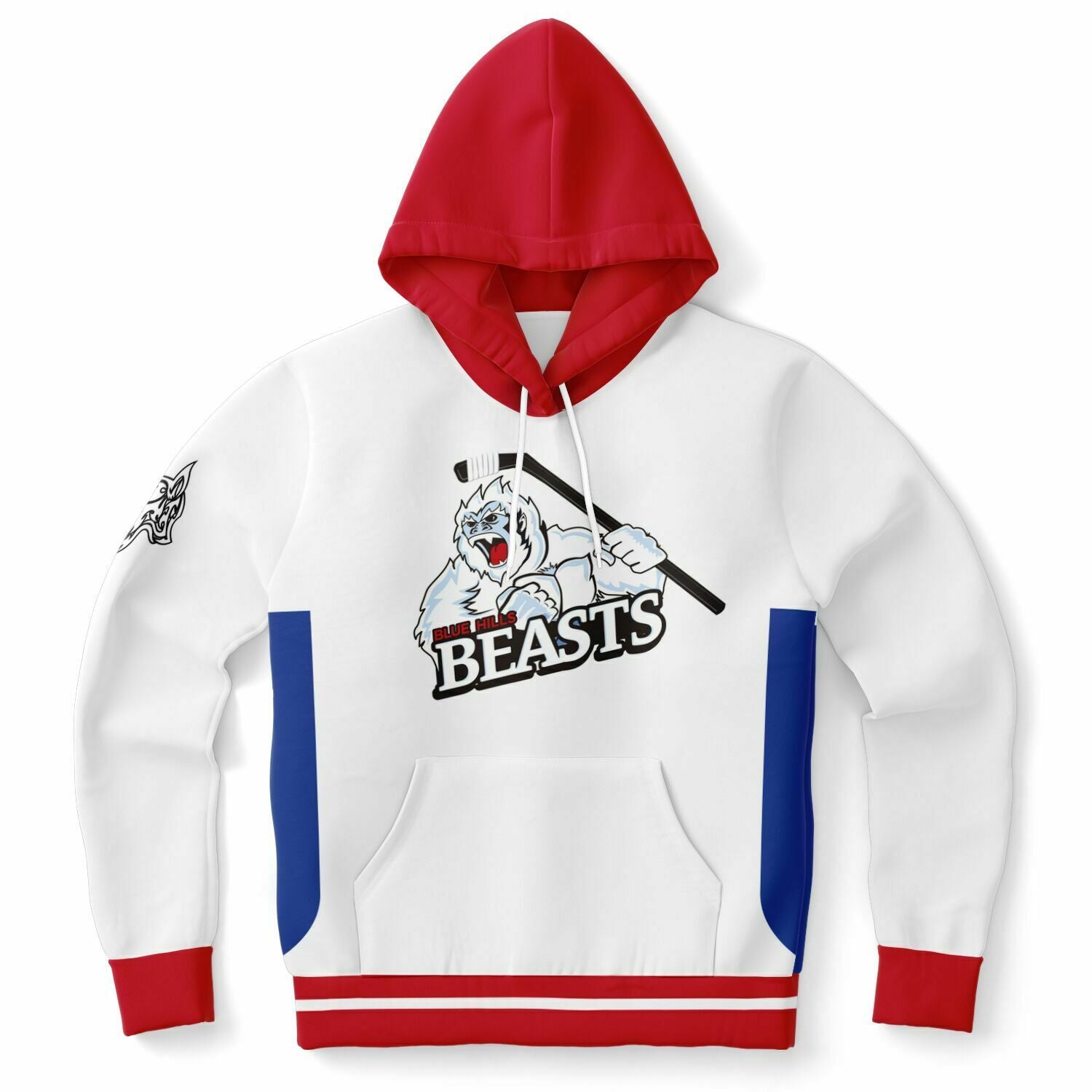 Blue Hills Beasts White Jersey Replica Hoodie