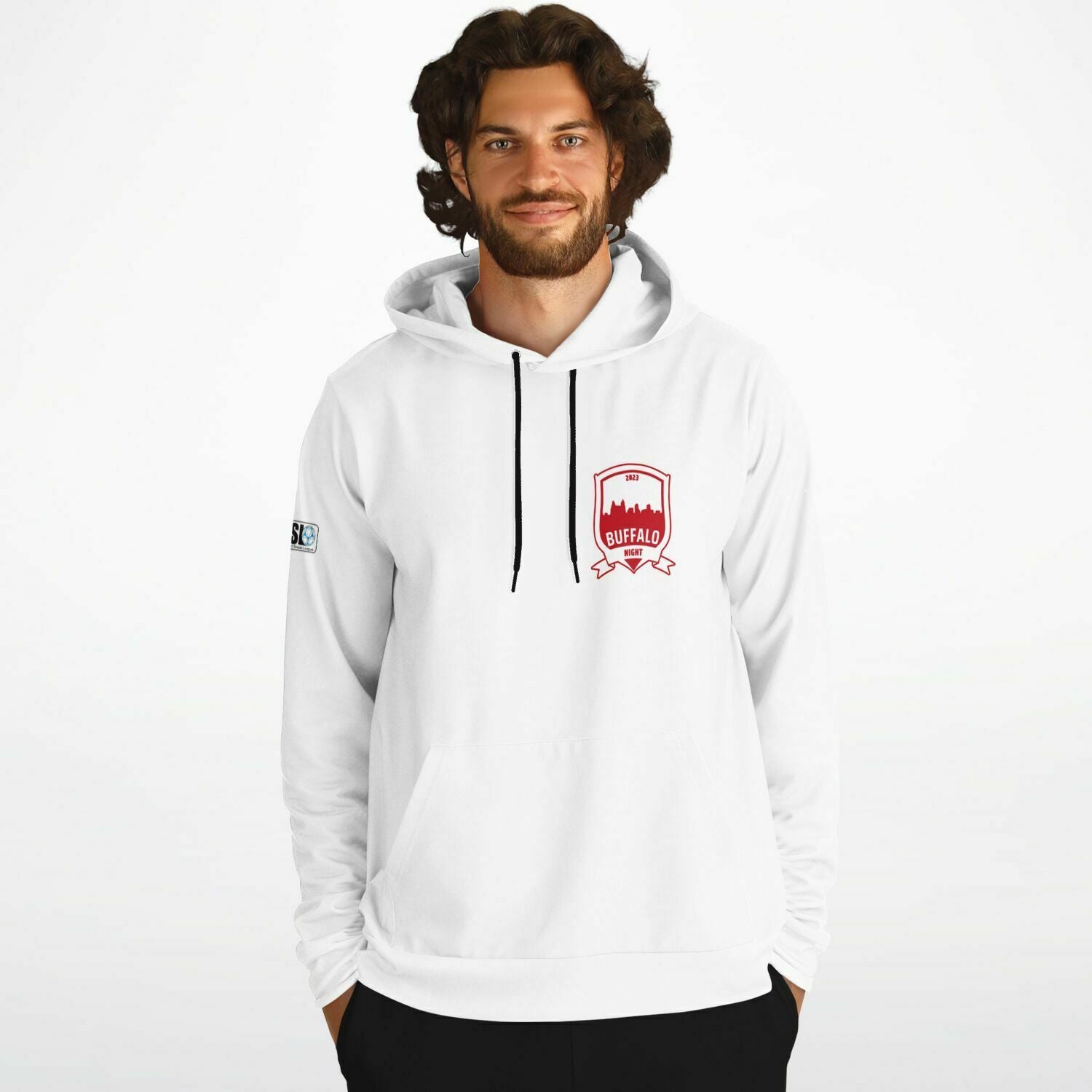 Buffalo Night White Athletic Hoodie