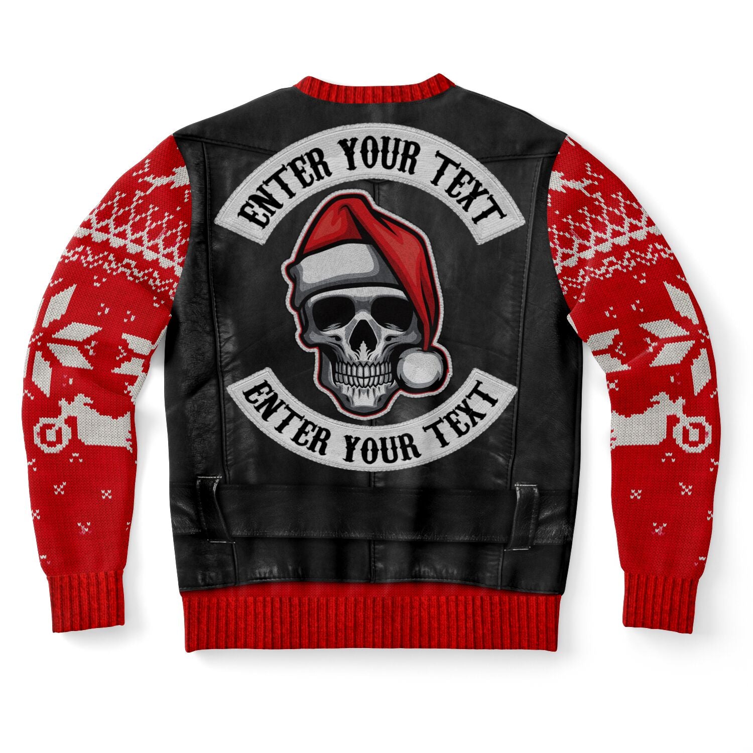 Customizable Biker Vest Ugly Christmas Athletic Sweatshirt