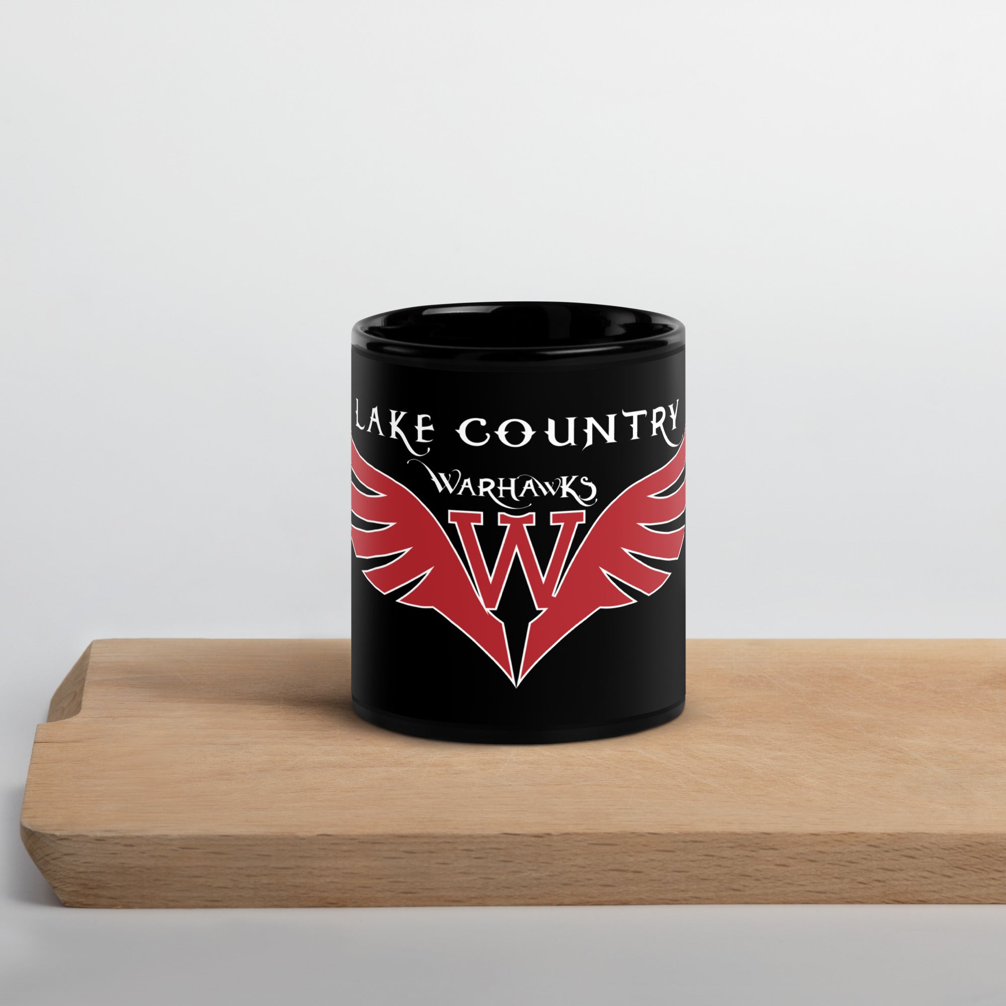 L:ake Country Warhawks Black Glossy Mug