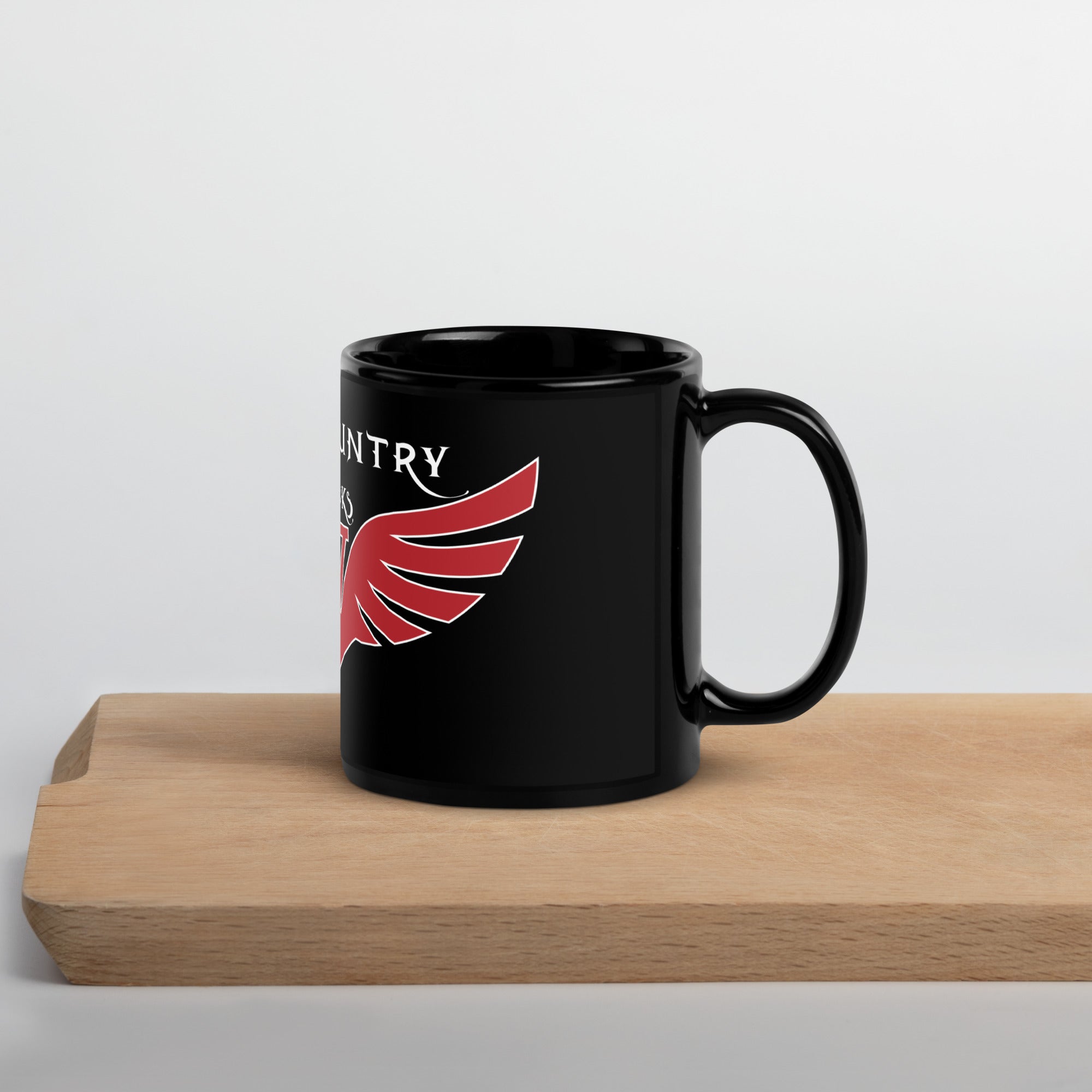 L:ake Country Warhawks Black Glossy Mug