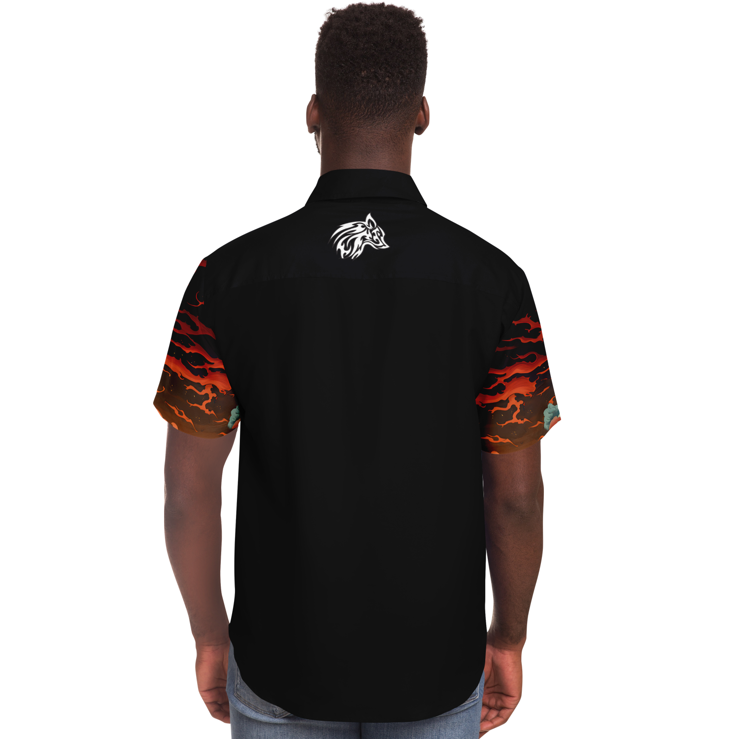 Dragon Wave Short Sleeve Button Down Shirt