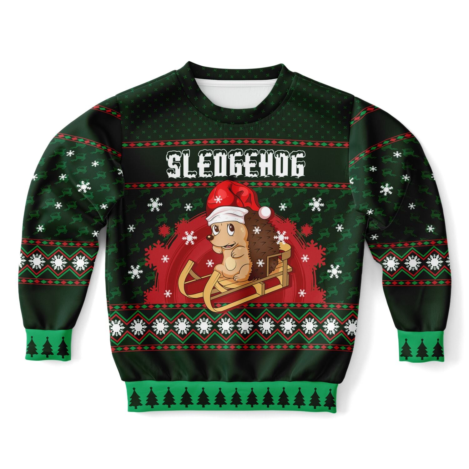 Sledgehog Kid's Ugly Christmas Sweatshirt