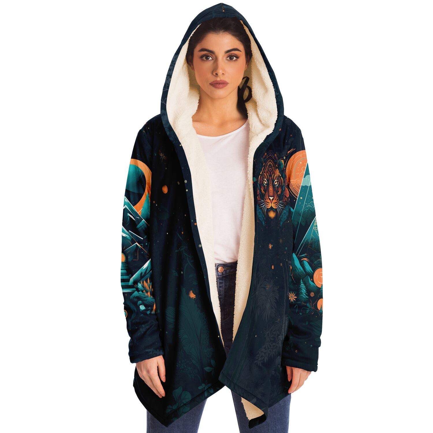 Tigrine Trance Microfleece Cloak - Redwolf Jersey Works