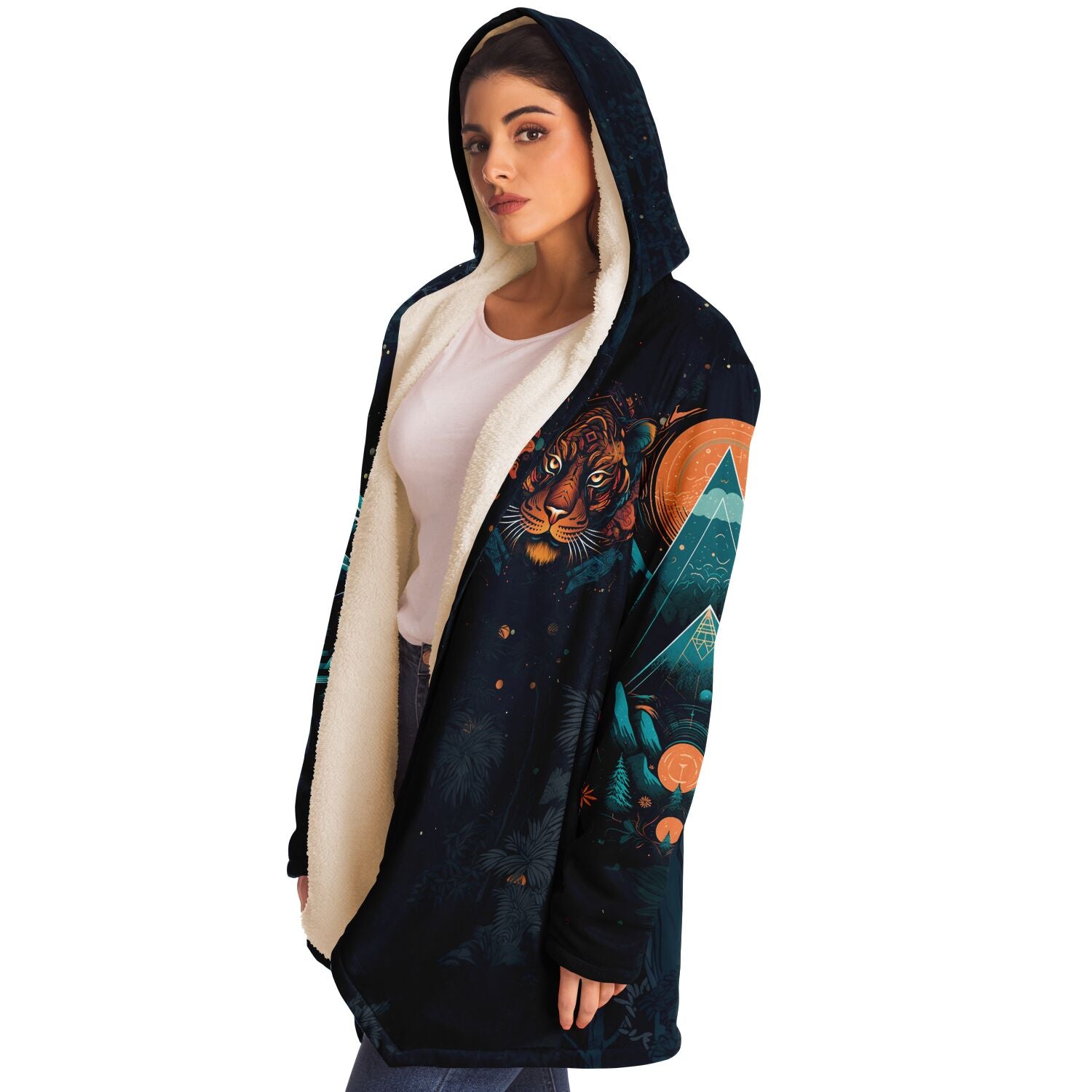 Tigrine Trance Microfleece Cloak - Redwolf Jersey Works