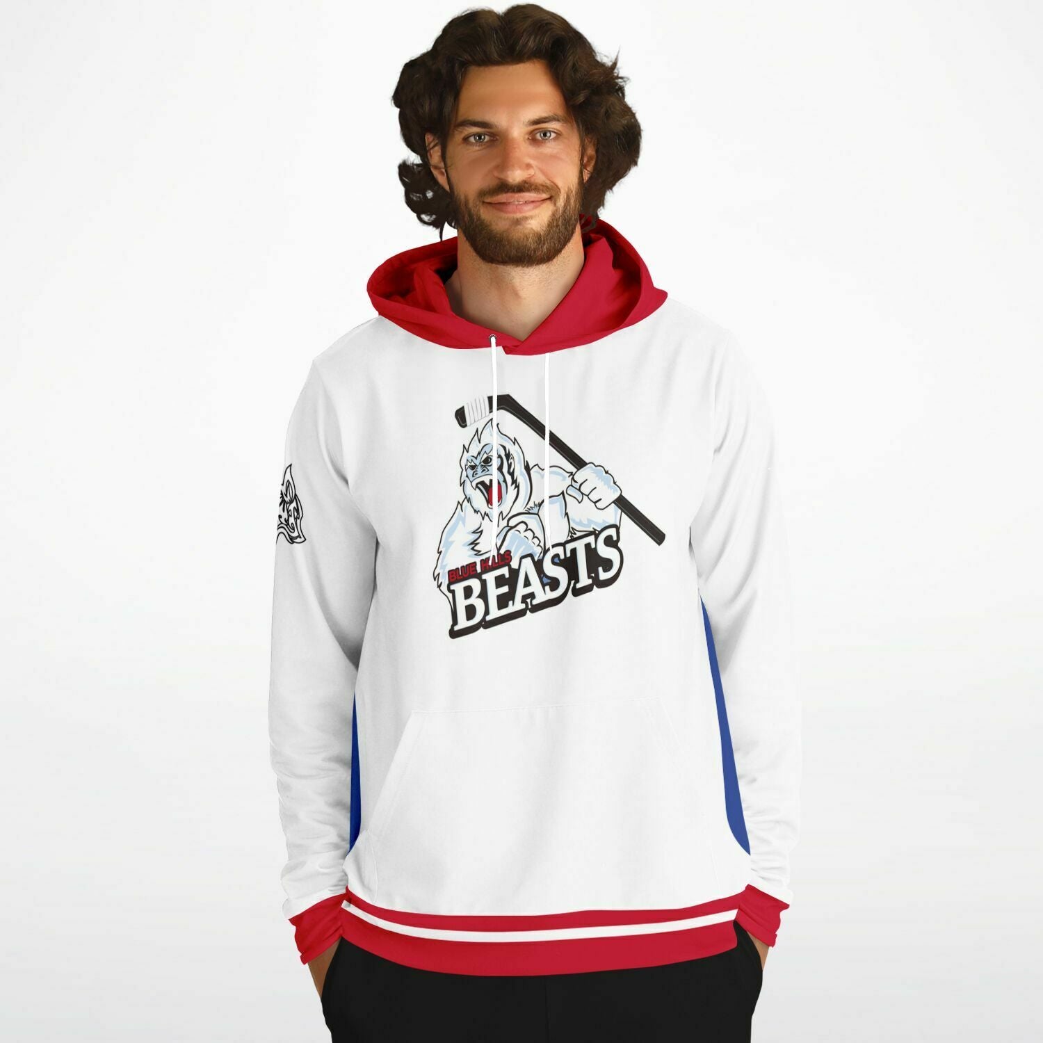 Blue Hills Beasts White Jersey Replica Hoodie