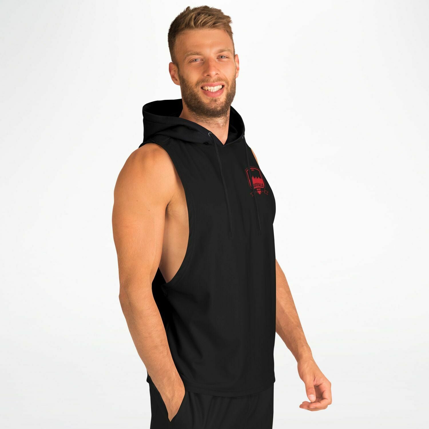 Buffal Night Black Athletic Drop Armhole Hoodie