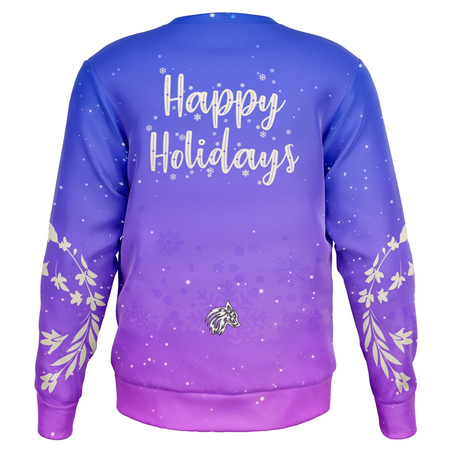 Purple Christmas Sweater with Horse - Message on Back