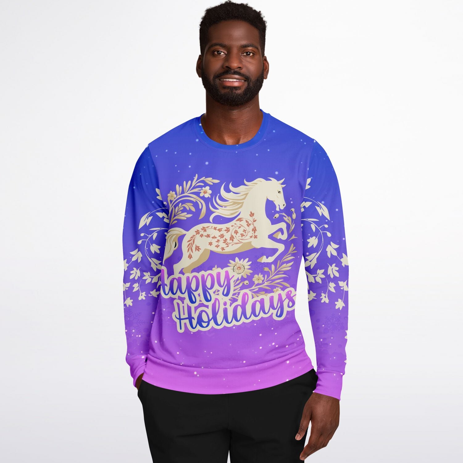 Happy Holidays - Purple with Horse