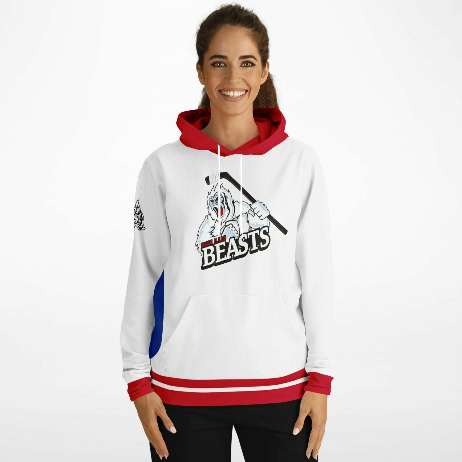Blue Hills Beasts White Jersey Replica Hoodie