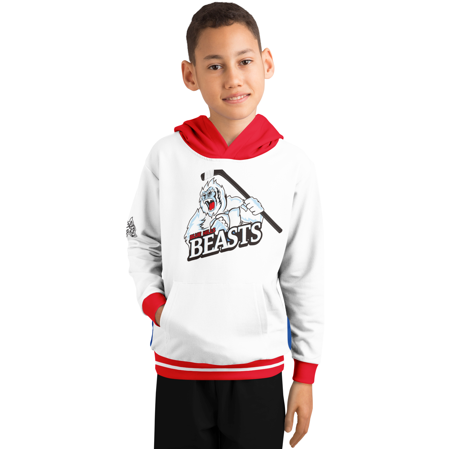 Blue Hills Beasts White Replica Youth Hoodie
