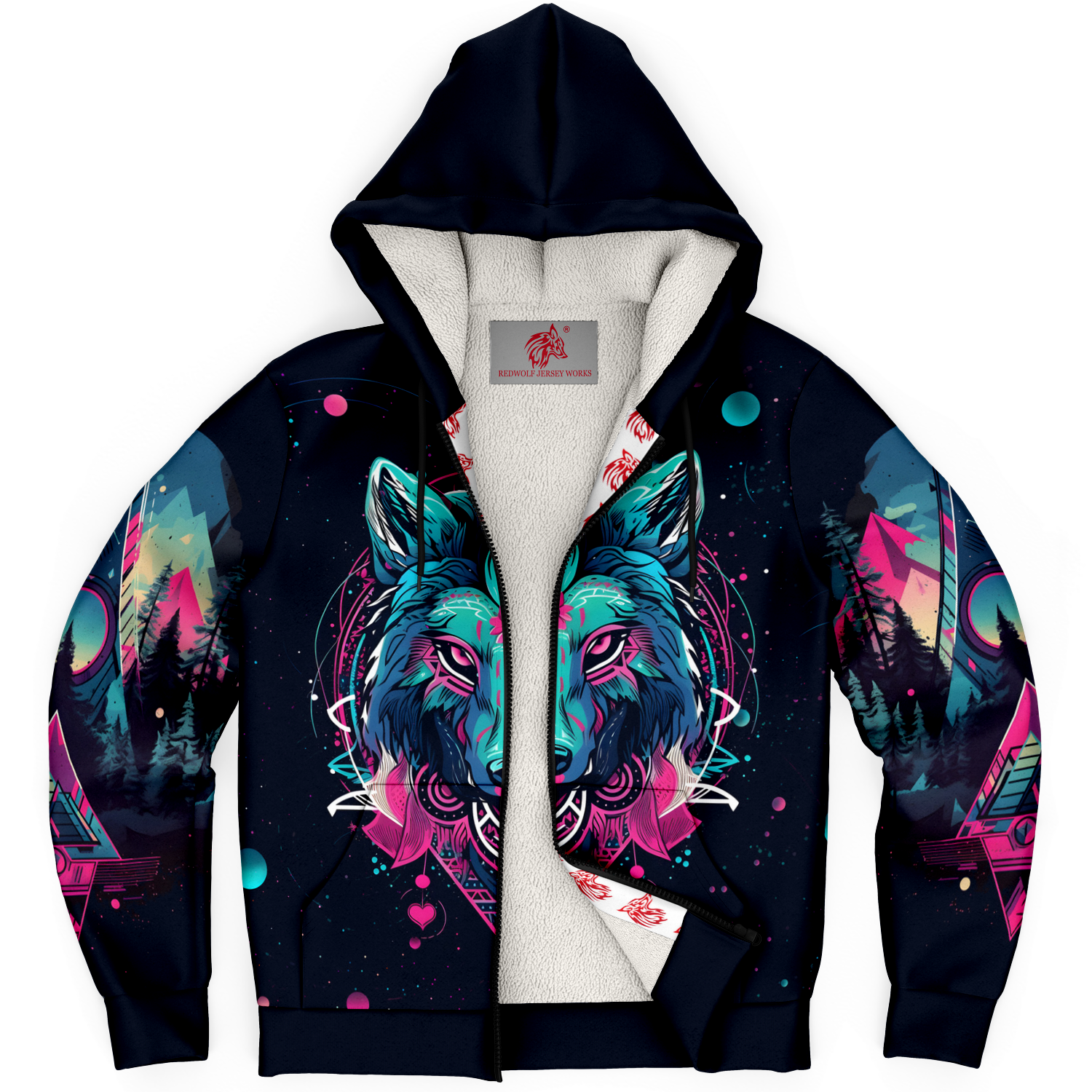 Aurora Howl Microfleece Zip Hoodie - Redwolf Jersey Works