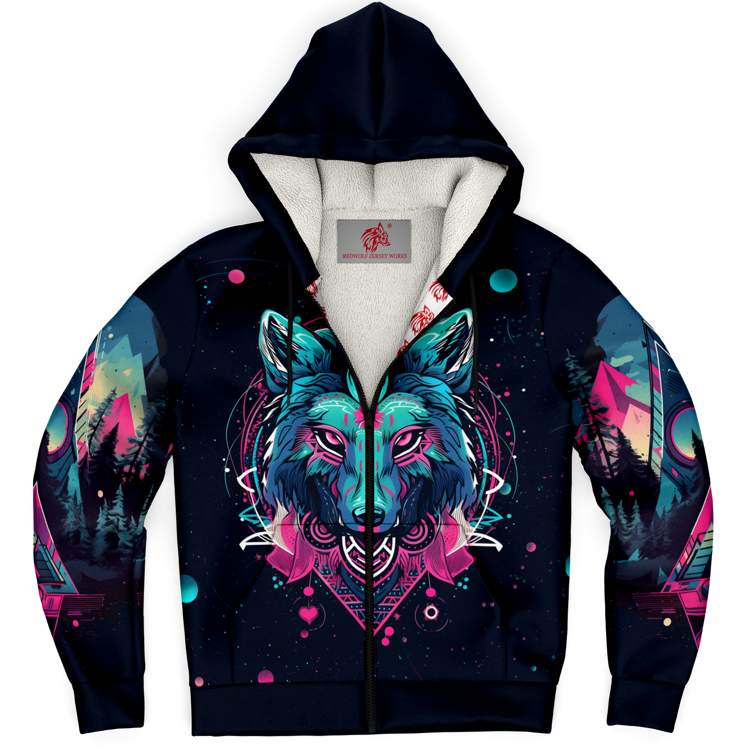 Aurora Howl Microfleece Zip Hoodie - Redwolf Jersey Works