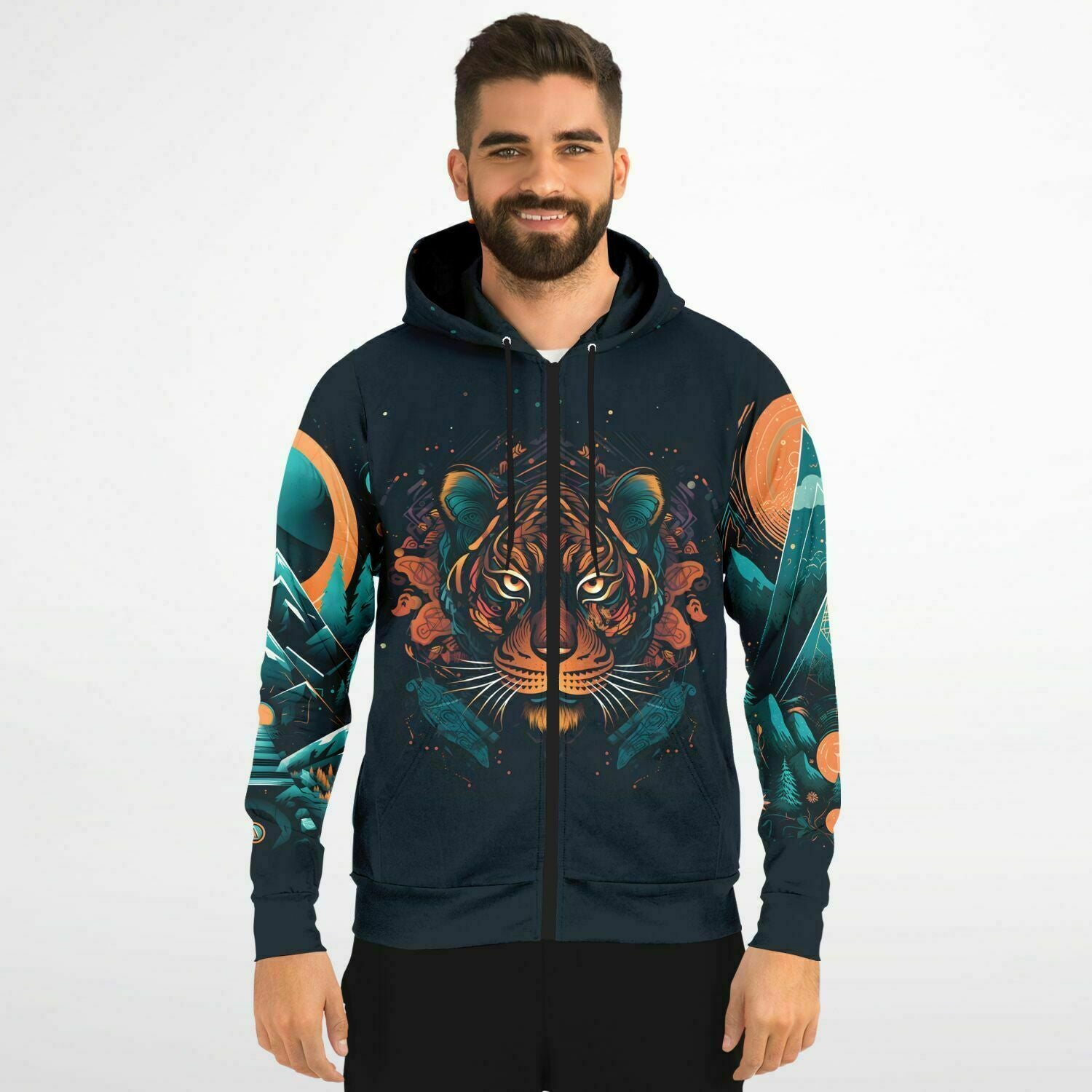 Tigrine Trance Athletic Zip Hoodie - Redwolf Jersey Works