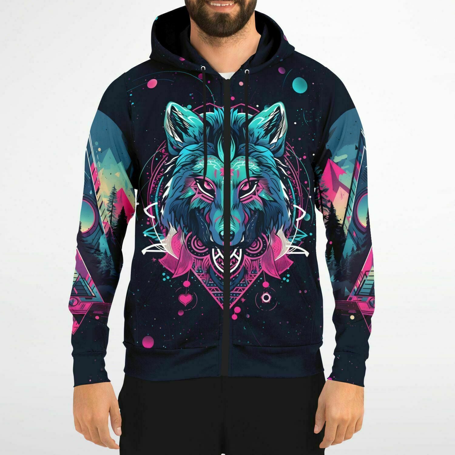 Aurora Howl Zip-Up Hoodie - Redwolf Jersey Works