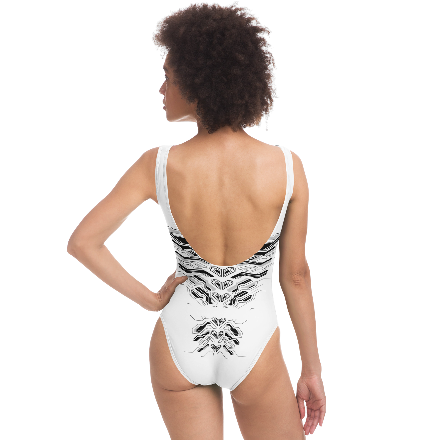 Quantum Circuit Cyber Cat Women's Swimsuit