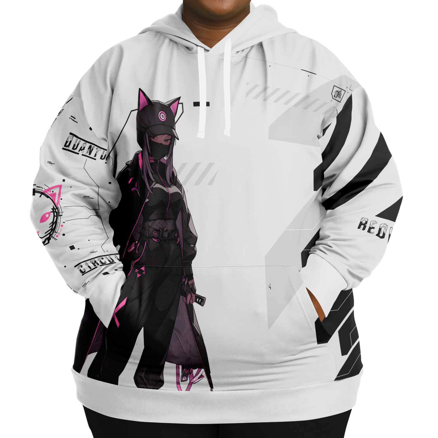 Quantum Circuit Mayu Plus Size Graphic Hoodie