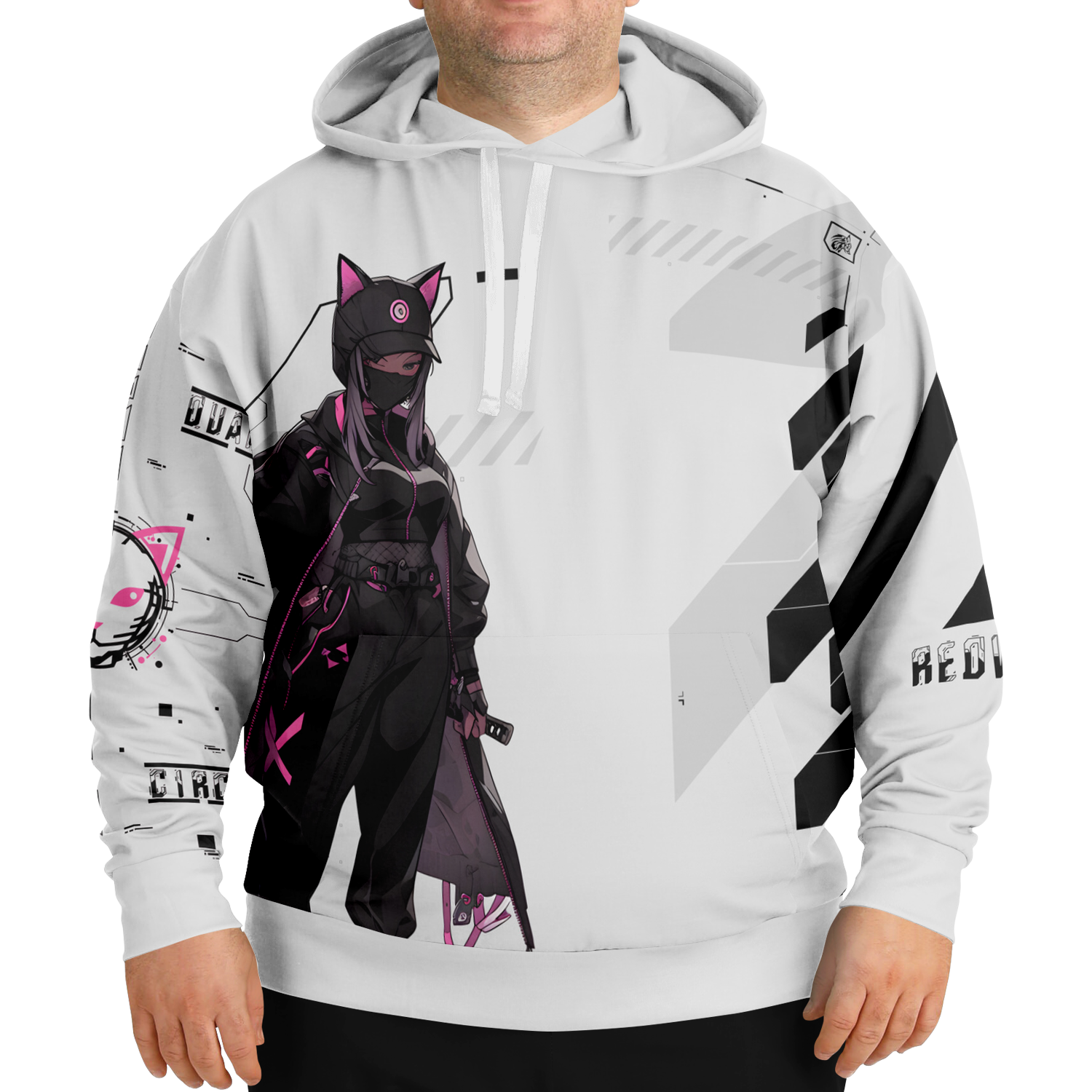 Quantum Circuit Mayu Plus Size Graphic Hoodie
