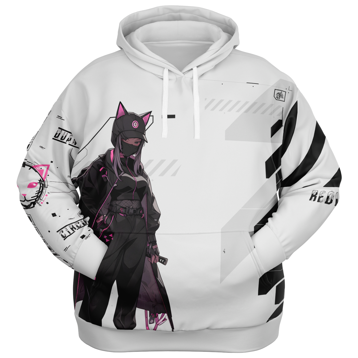 Quantum Circuit Mayu Plus Size Graphic Hoodie