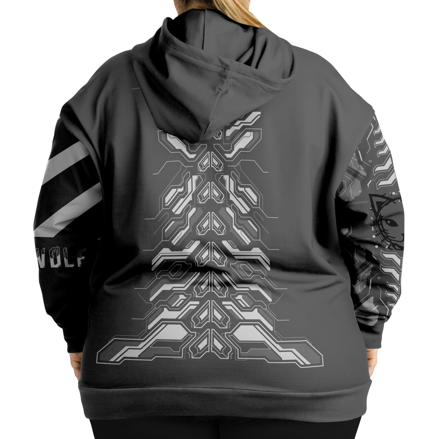 Quantum Circuit Yasu Plus Size Graphic Hoodie
