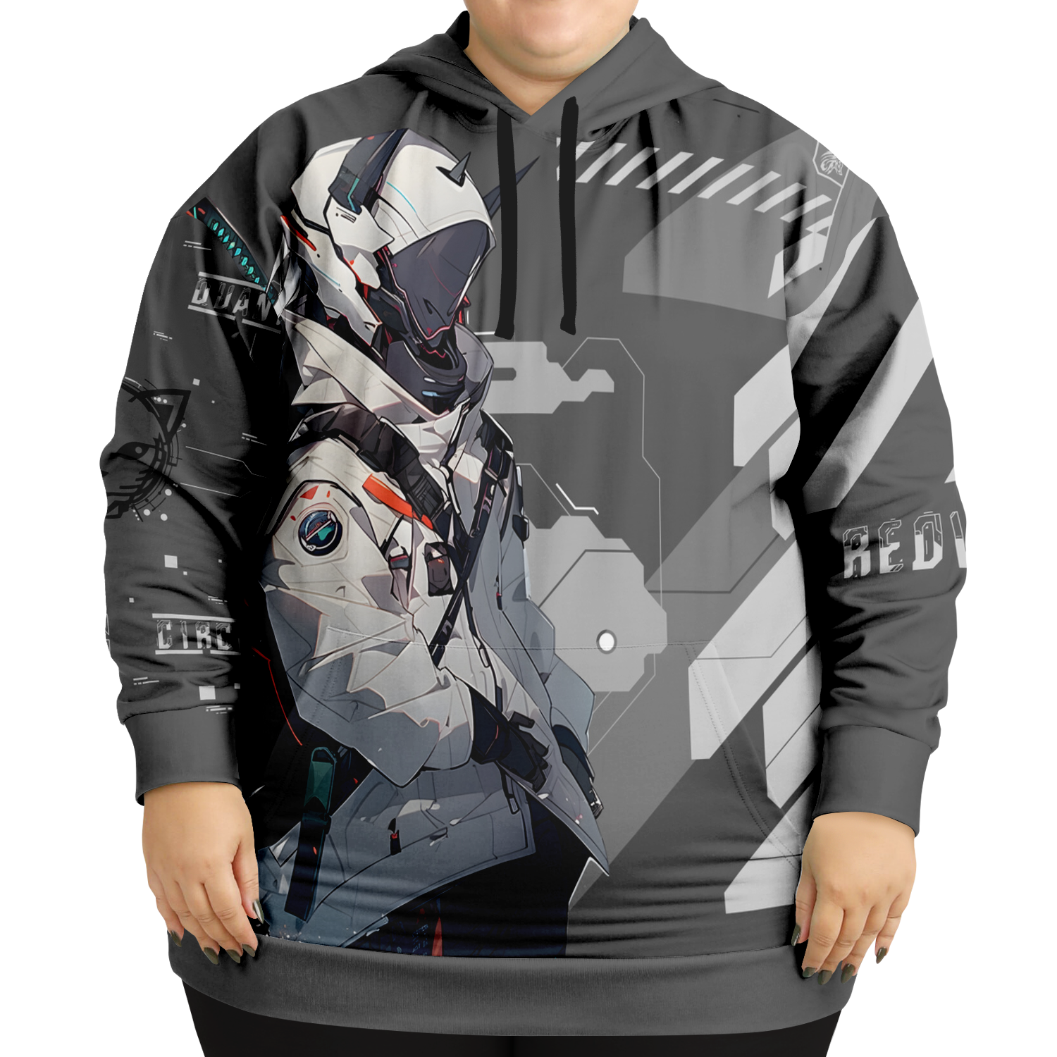 Quantum Circuit Yasu Plus Size Graphic Hoodie