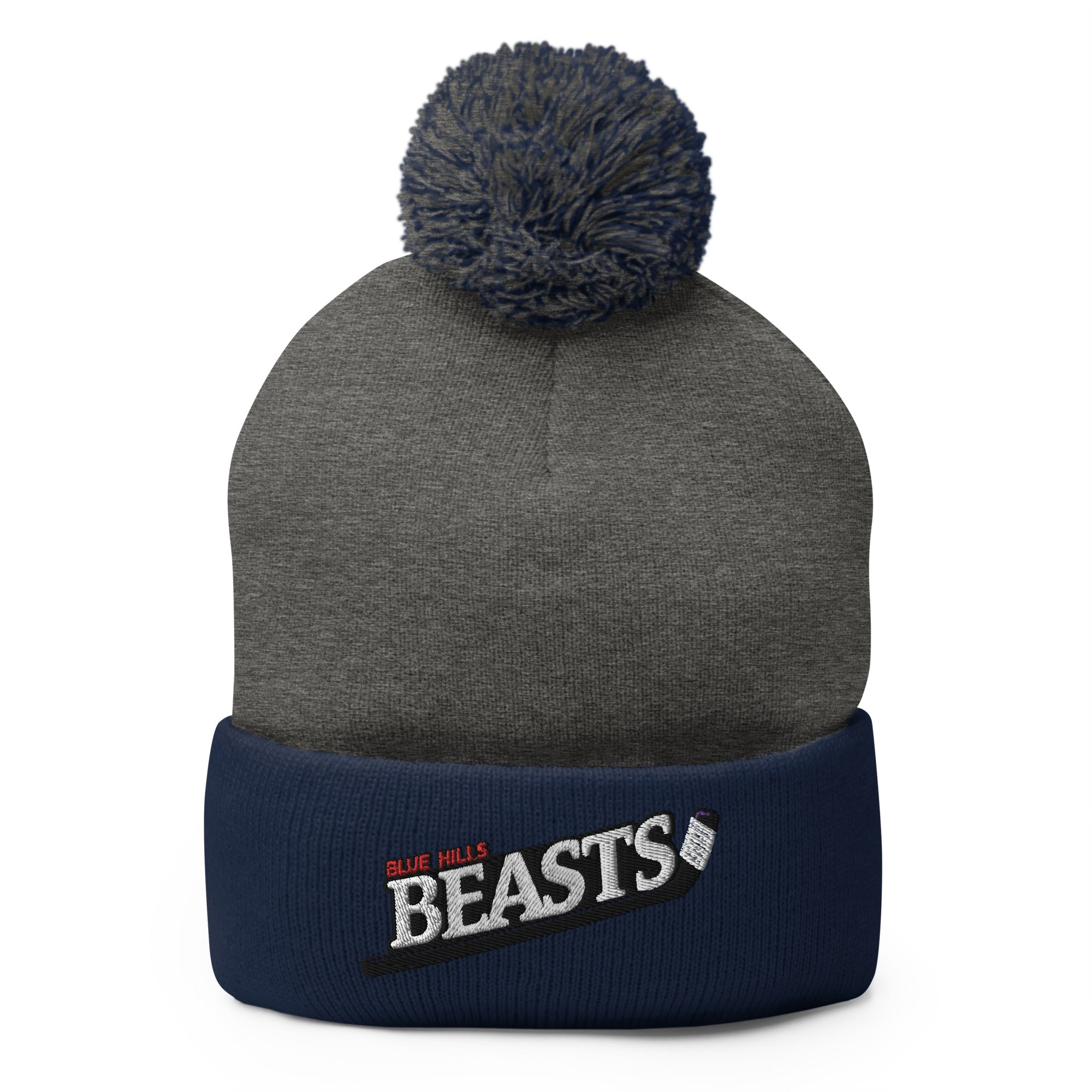 Blue Hills Beasts Pom-Pom Beanie