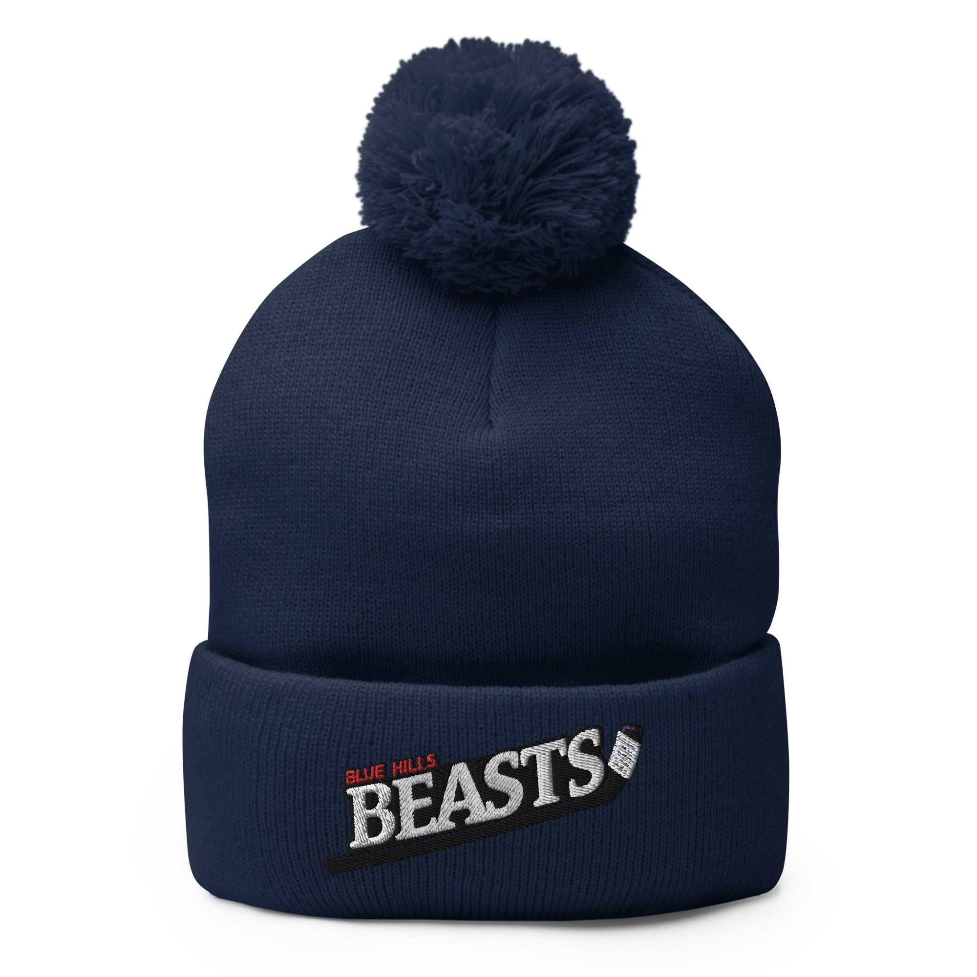 Blue Hills Beasts Pom-Pom Beanie