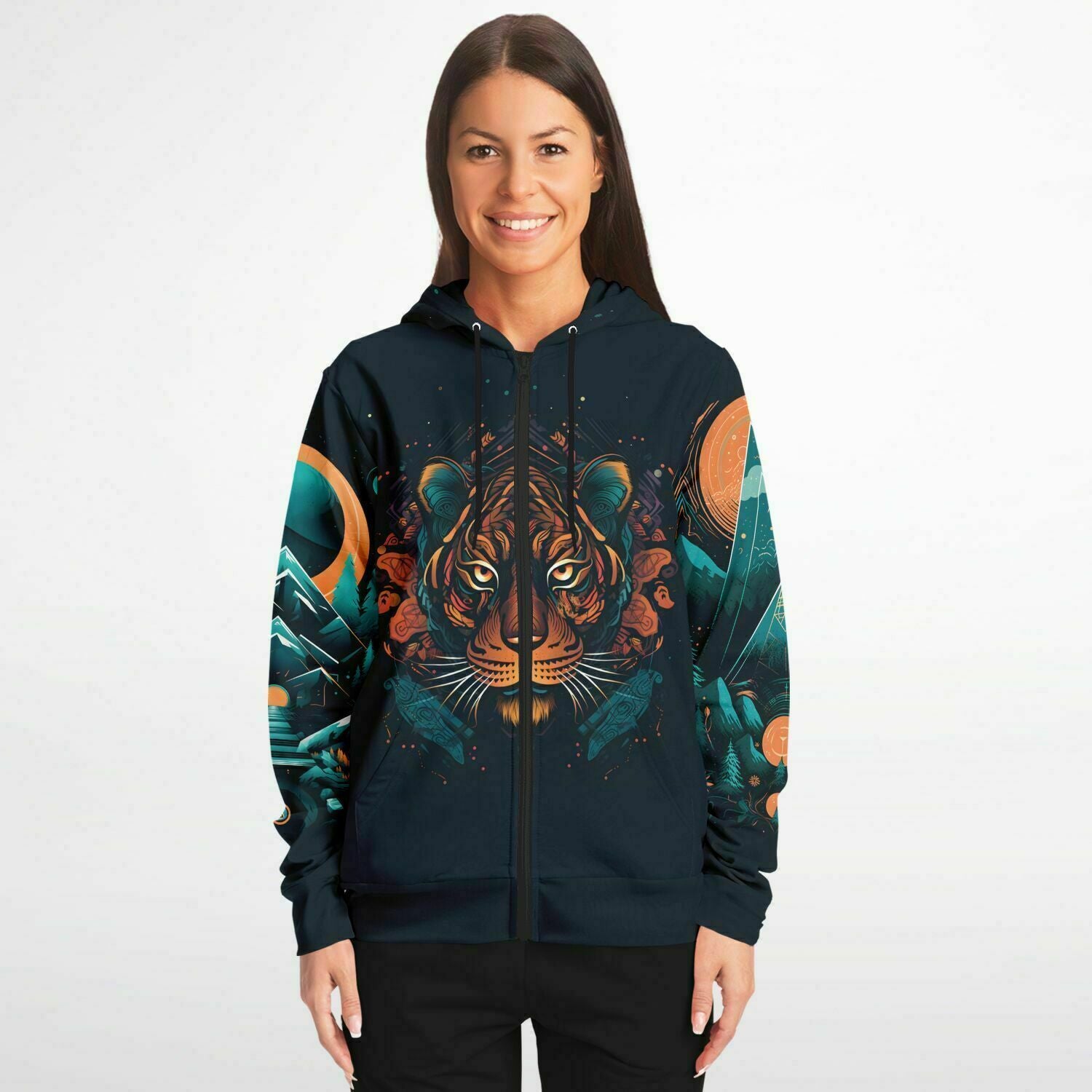 Tigrine Trance Athletic Zip Hoodie - Redwolf Jersey Works